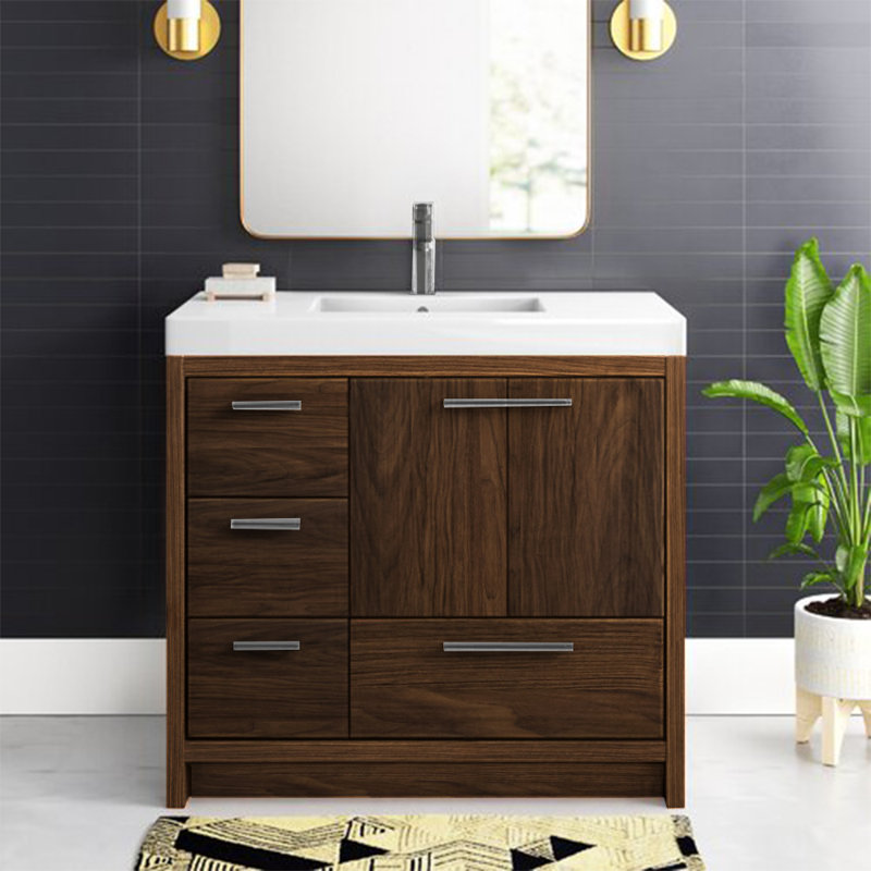 Zipcode Design™ Albers 36'' Single Bathroom Vanity with Resin Top